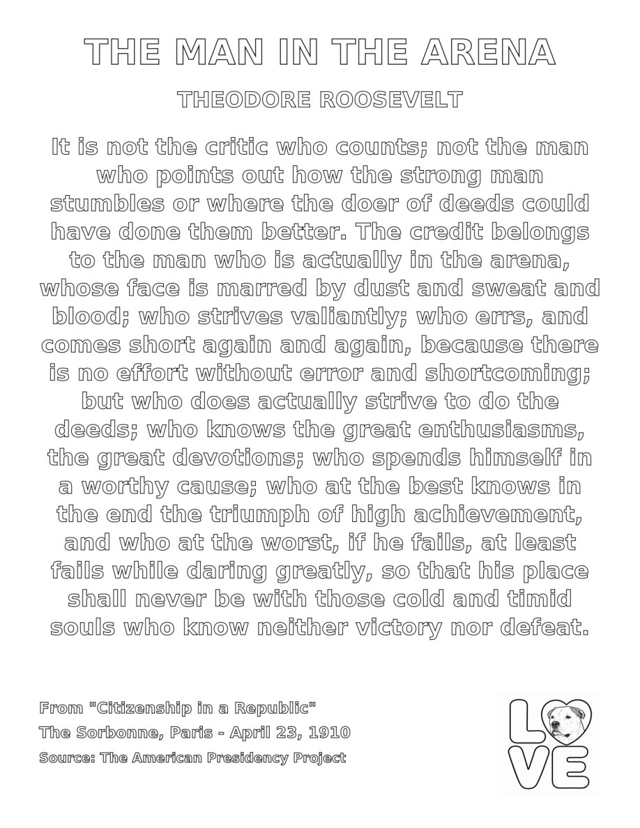 Frozen packet — page 2: The Man in the Arena
