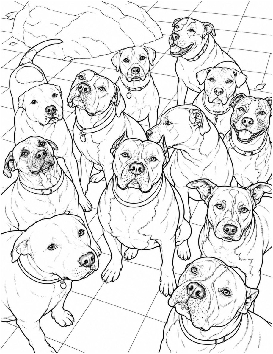 The Pack group coloring page preview
